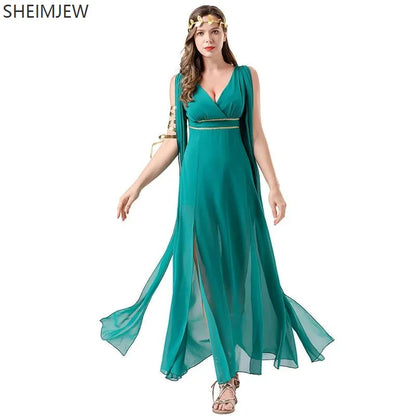 Women's Greek Ancient Goddess Cleopatra Sexy V-neck Maxi Masquerade Costume - alternate view 5