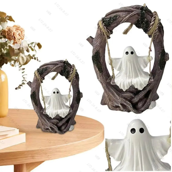 Halloween Themed Halloween Swing Ghost Ornament Handicraft Model Spooky Ghosts Decor - Discount Halloween City