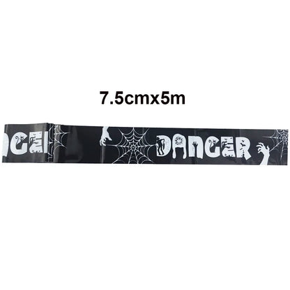 Halloween Decoration Caution Tape Window Prop Skull Zombie Warning Tape Signs Halloween Props Party Favors Haunted House Décor