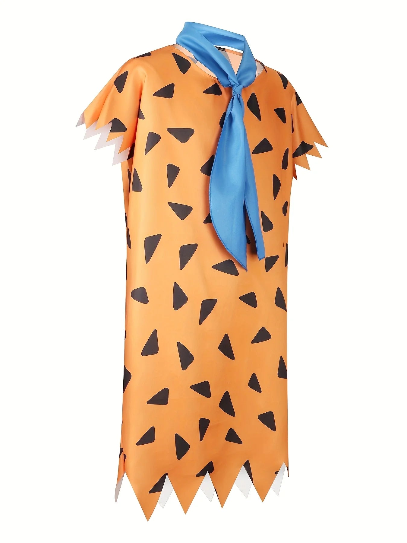 Adult Flintstone Costume Men's Caveman Fred Costume Flintstone Tunics Halloween Outfit - Orange / L