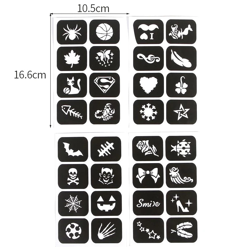 Halloween Face Kids Tattoos Templates Painted Stencils Glitter - Halloween Makeup - product image 6