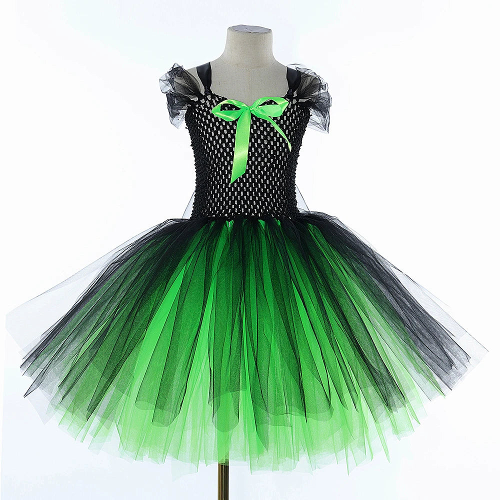 Green Black Witch Green Witch Queen Costumes for Girls Halloween Fancy - product image 2