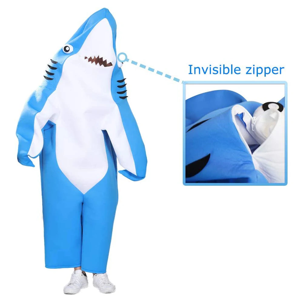 Adult Funny Shark Costume Halloween Animals Cosplay Outfits Carnival Easter Purim Fancy Dress
