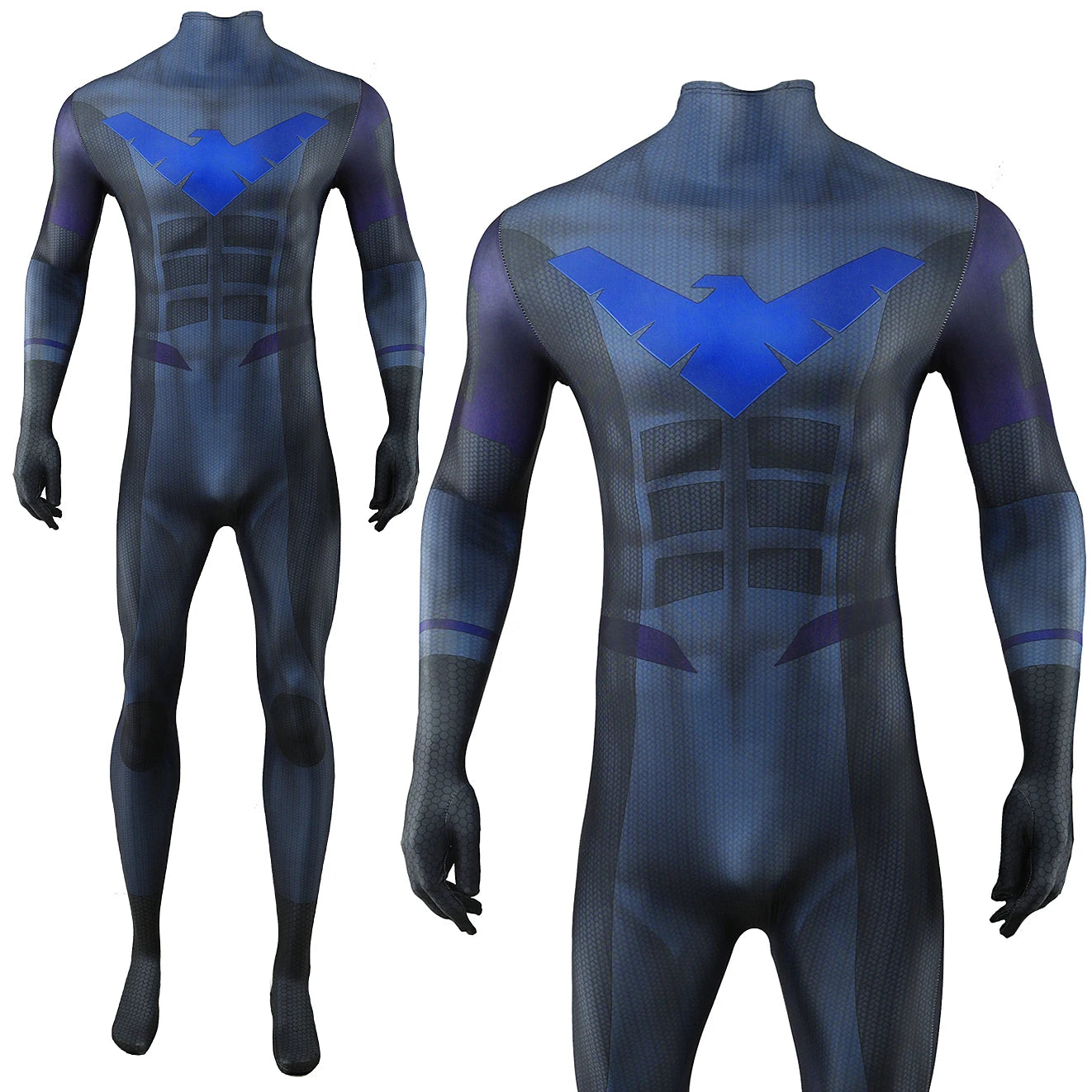 Nightwing Costume Spandex Halloween Adults Women's Ladys Superhero Zentai Men Male - XL / Woman Size