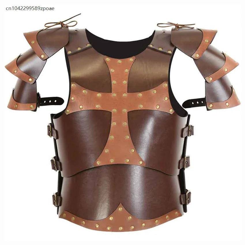 Medieval Crusader Knights Templar Costume Body Chest Armor Steampunk Dark Cross Leather - View 6