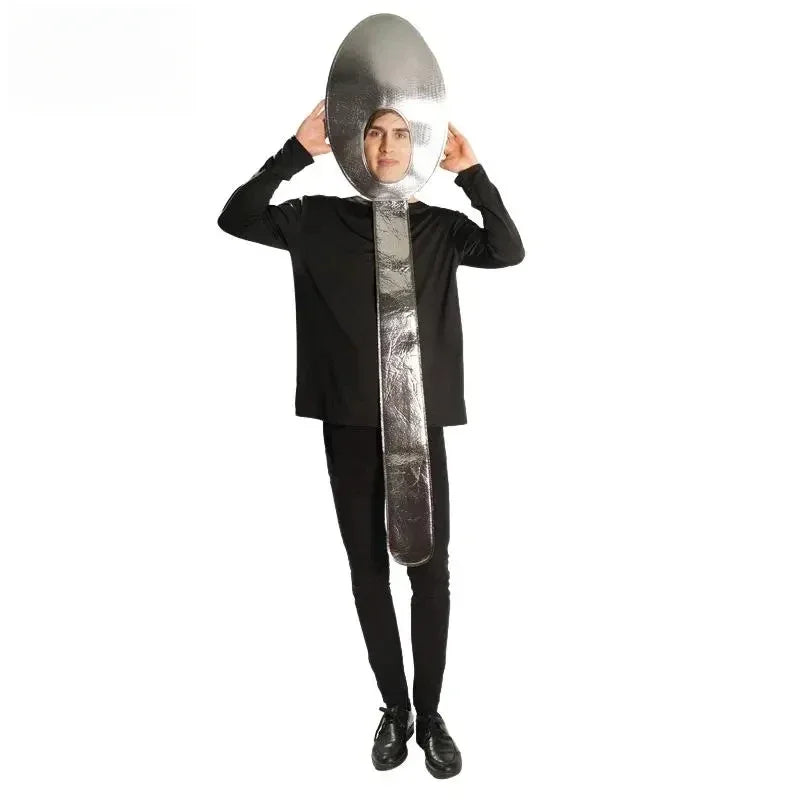 Halloween Spoon Fork Knife Costume Set for Adult Carnival Disguise Suit Food Party Adult Funny Jumpsuit Festival Costumes