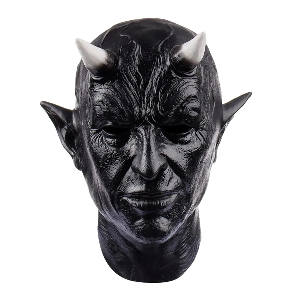 Costume Mephistopheles Mask Horror Demon Horn Mask Devil Killer Latex Helmet Halloween - View 5