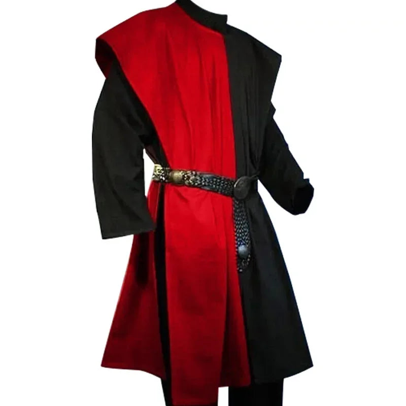 Medieval Costume Men's Larp Warriors Knight Costume Tunic Vest Gown Shirt Tabard Coat - YELLOW / 5XL