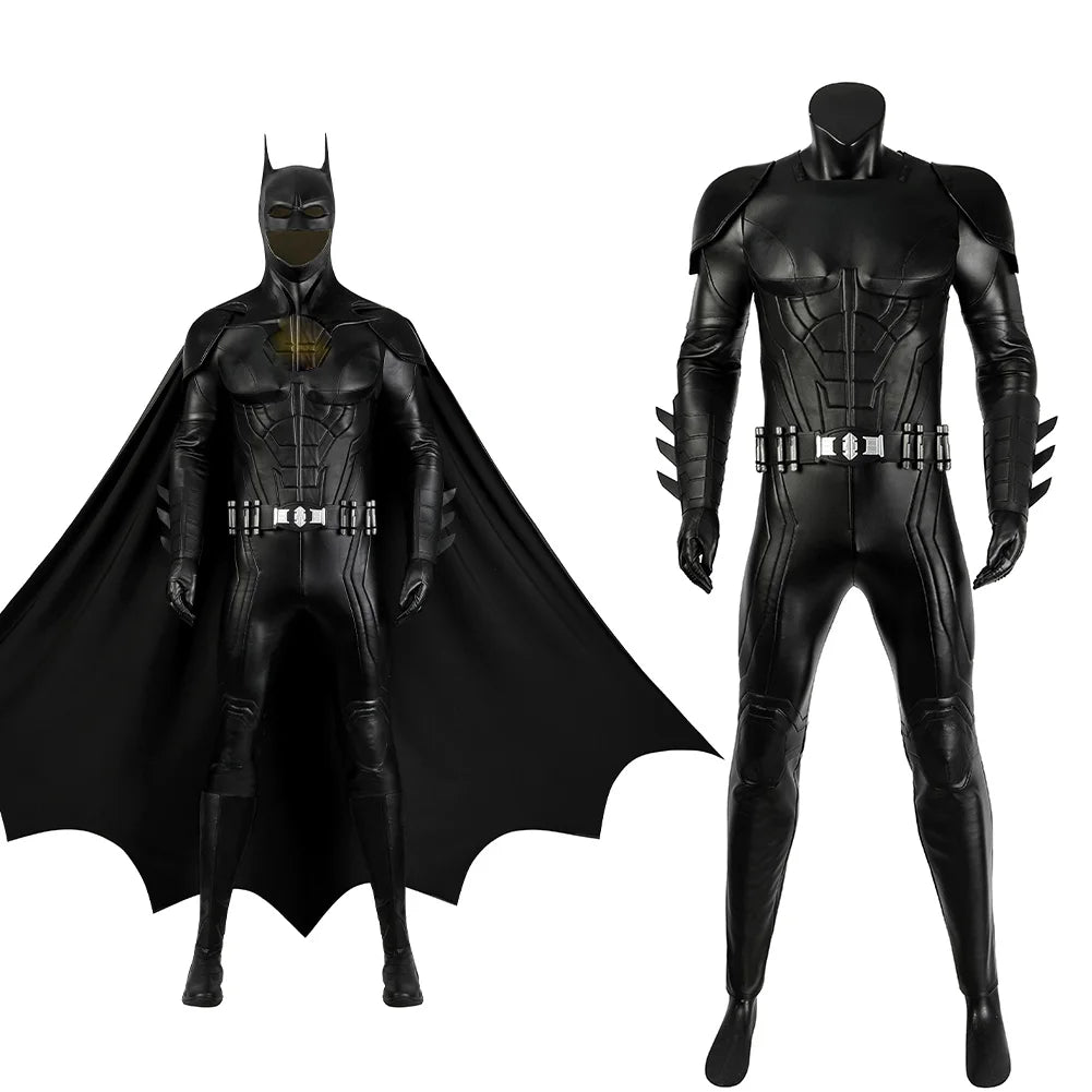 Bruce Costume Wayne Men Disguise Full Set Halloween Suit - Belt / XXXL