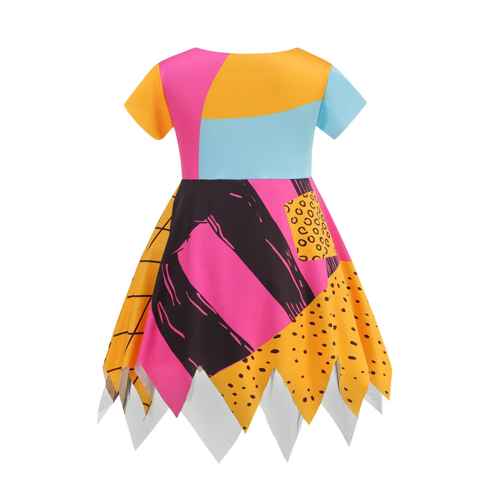 Halloween Horror Costume for Girl the Nightmare Before Xmas Dress Up Toddler Classic Sally - C / 5-6T(130)