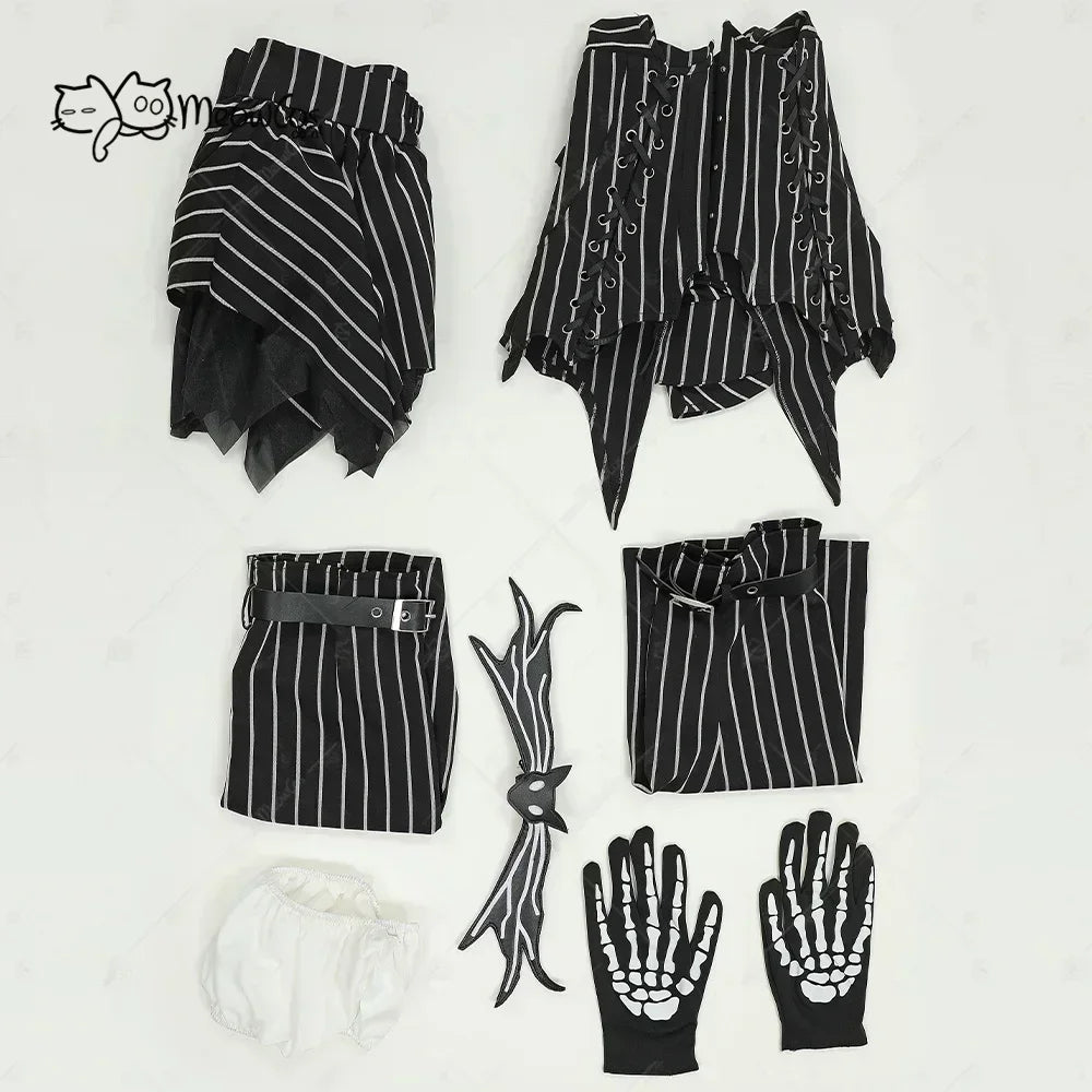 Women's Gothic Cosplay Costume with Skirt & Gloves - black XL