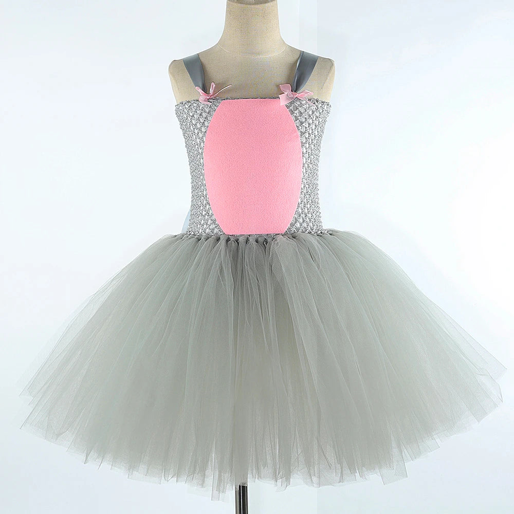 Girls Mouse Tutu Halloween Costume Set with Ears & Tail