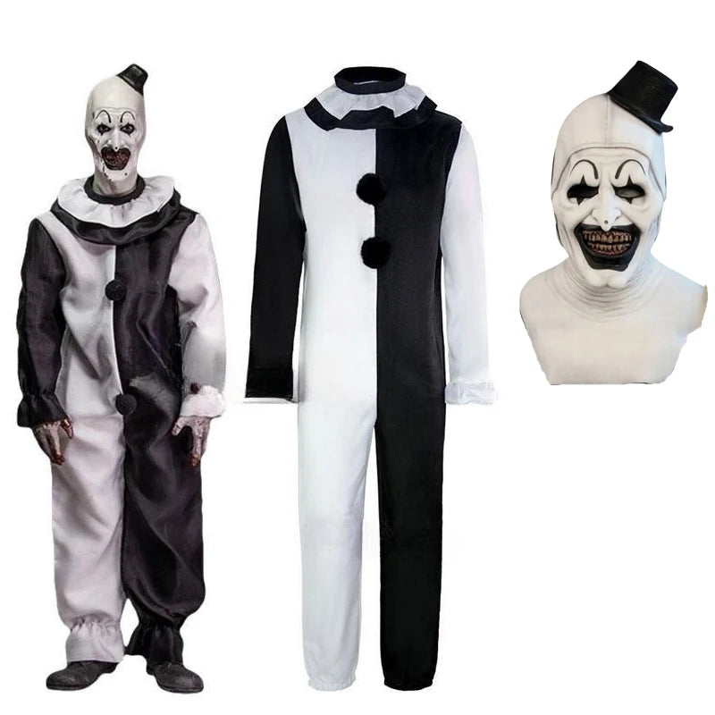 Art the Clown Costume Movie Terrifier 2 Art the Clown Costume Jumpsuit Mask Halloween - Costume and mask C / XXXL