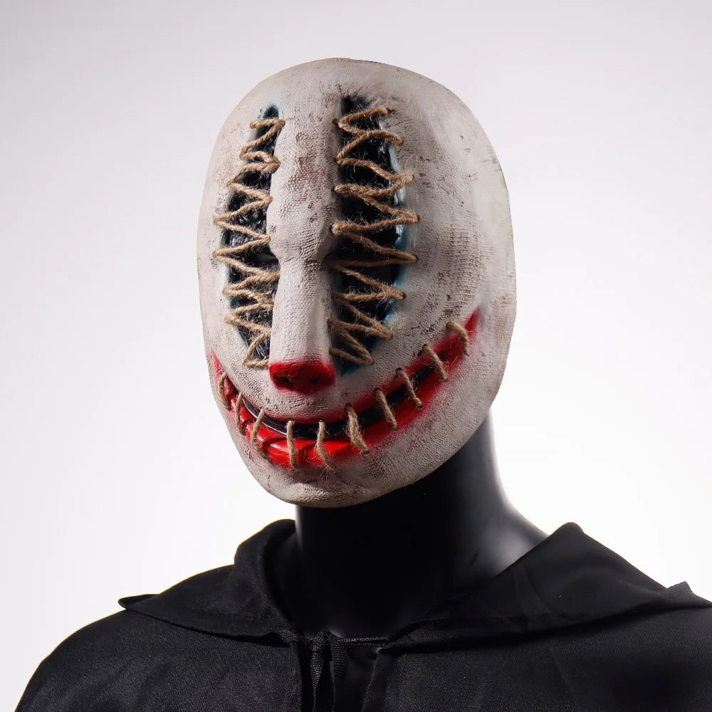 Halloween Joker Mask Costume Scary Killer Clown Half Face Latex Helmet Costume Props - View 2