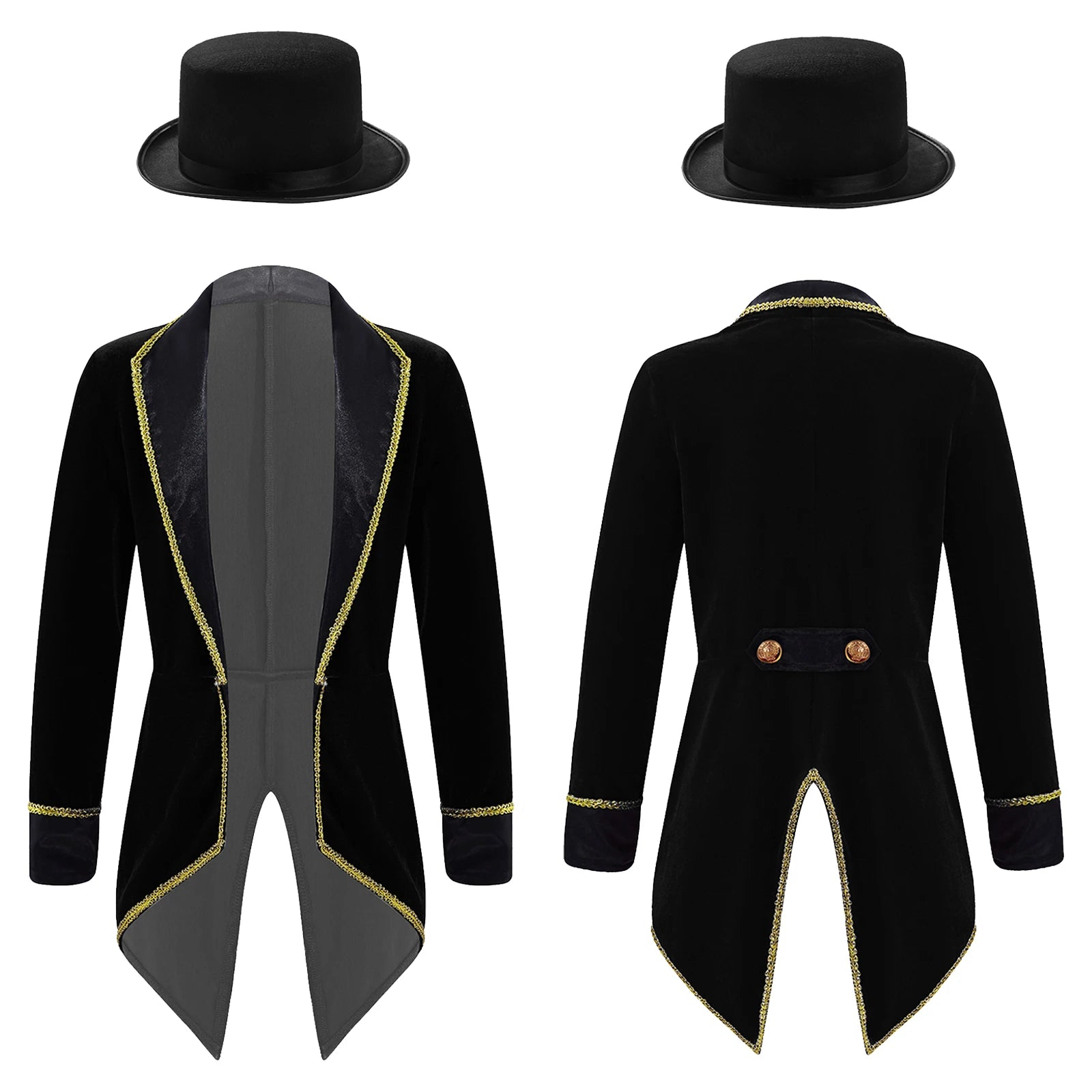 Kids Circus Ringmaster Halloween Costume Tailcoat