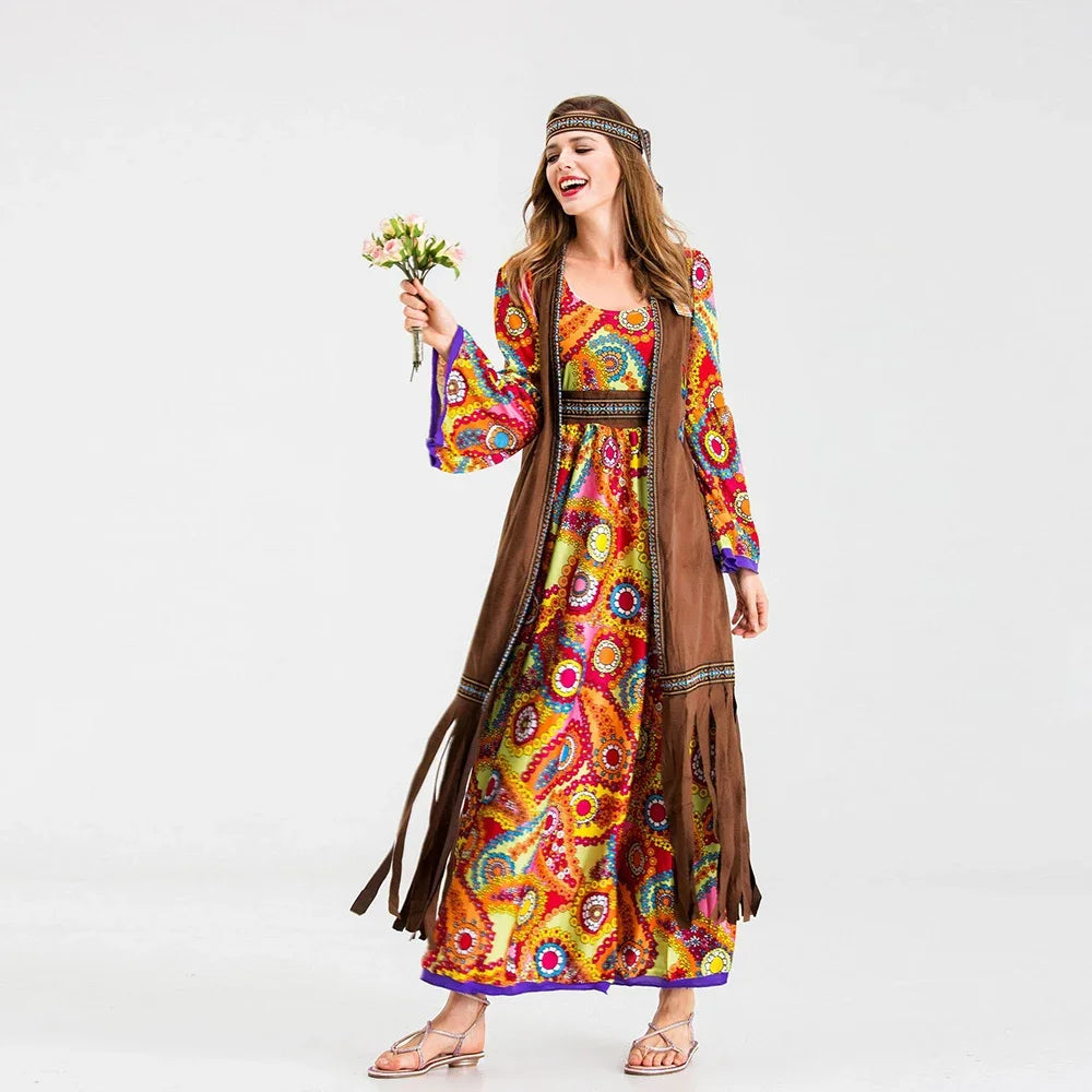 Women's Disco Retro 60s 70s Hippie Funky Native Costume - alternate view 6