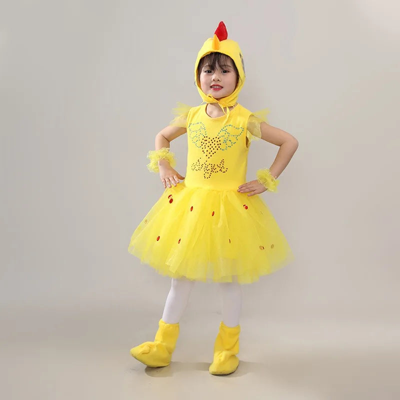 New Children Kids Adult Halloween Duck Chicken Chick Costume Skirt Tutu Yellow Bodysuit Outfit Dance - product image 20