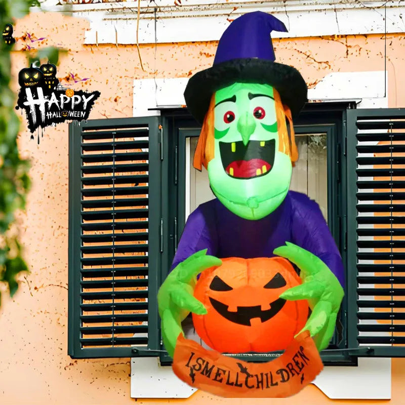 4.4 ft/4.5FT Inflatable Toys Decoration Climbing Window Witch Model