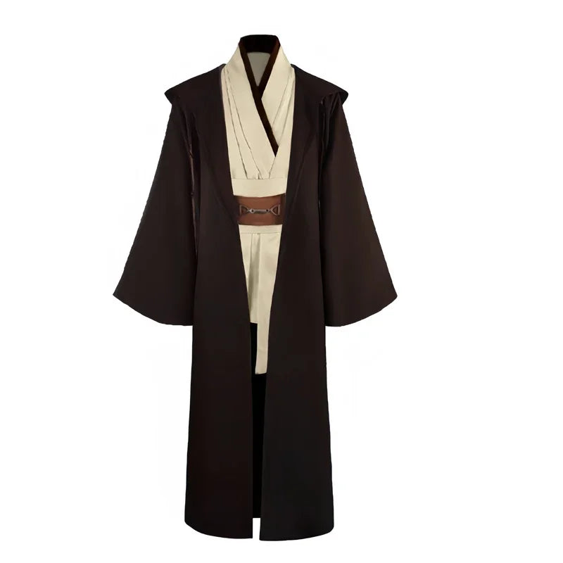 Obi Wan Kenobi Men's Costume Robe Adult Male Jedi Knight Tunic Costume Hooded Uniform Full - Cloak Only / M