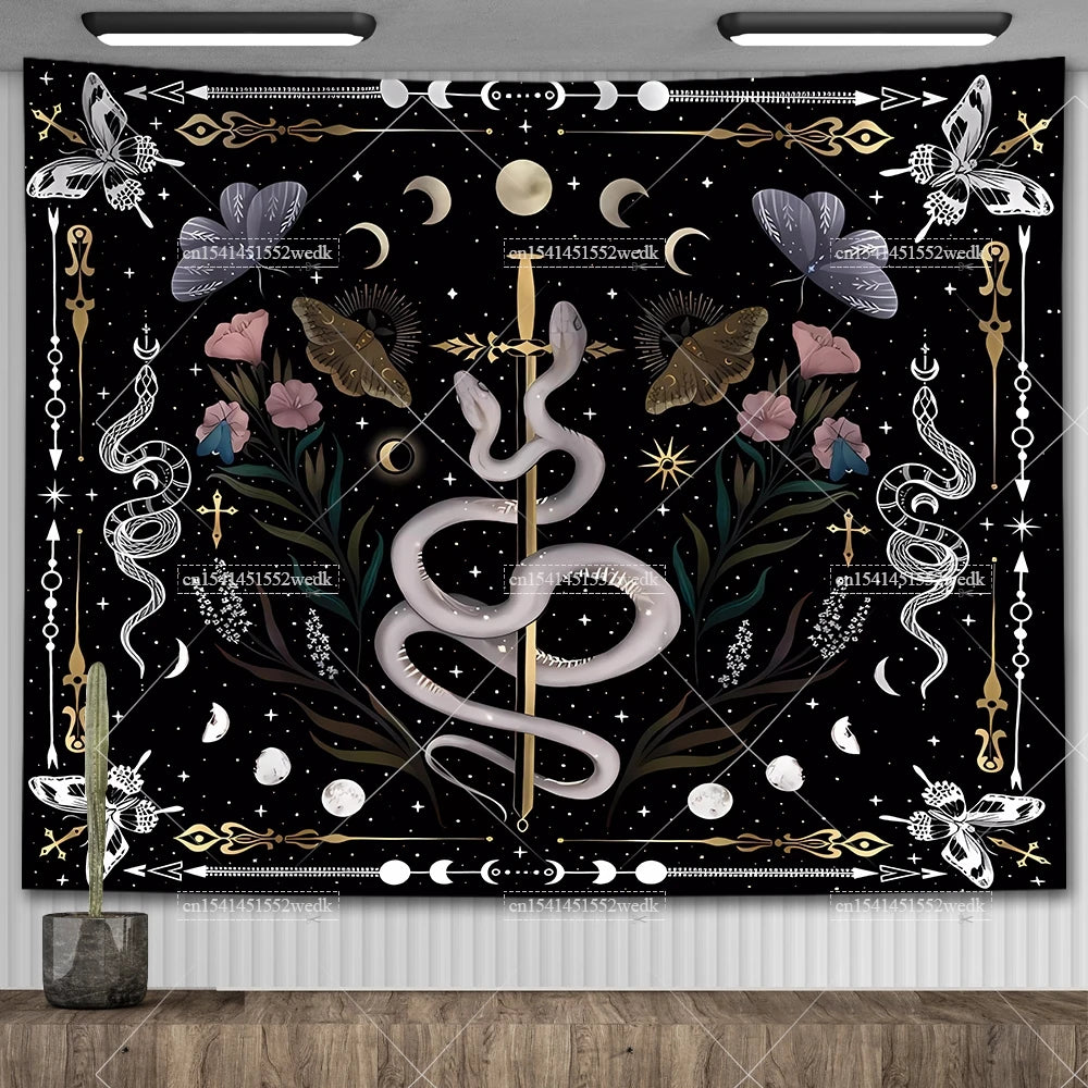 Moon Phase Psychedelic Celestial Tapestry