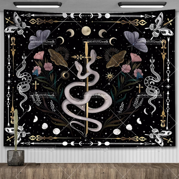 Moon Phase Psychedelic Celestial Tapestry