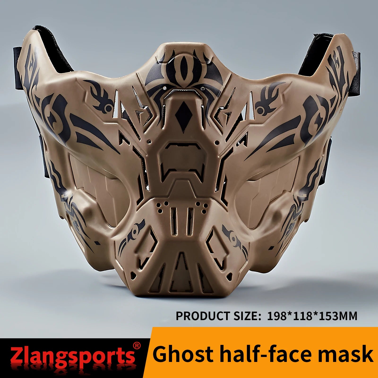 Halloween Ghost Mask, TPE Silicone Half Face Mask, for Halloween Cosplay Costume, Scary Tactical Mask - product image 9