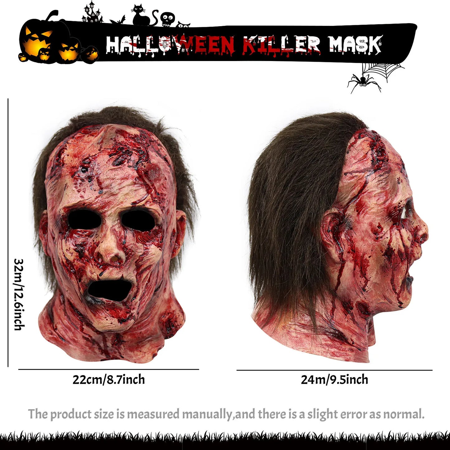 Women's Tops Halloween Silicone Mask Scary Clown Masks Scary Headgear Head Mask Mascaras - View 4