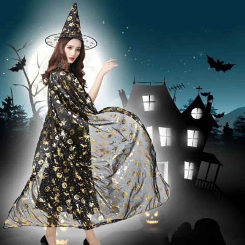 Witch Cloak Pumpkin Caps Scary Bat Wizard Hat - alternate view 2