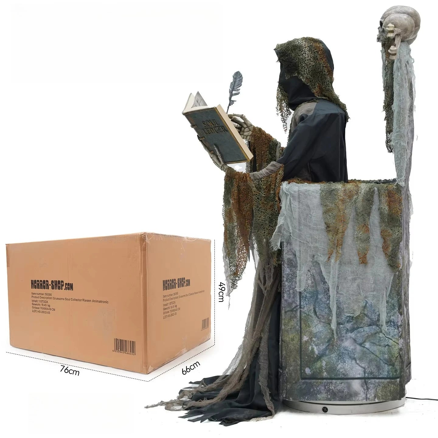 Animatronics Decoration Large Mechanical Soul Reaper Skeleton Light