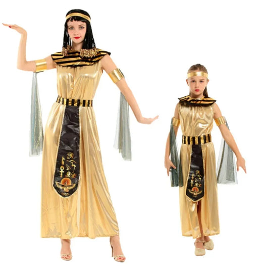 Kids' Egyptian parent- Ancient king Pharaoh goddess Cleopatra golden Costume