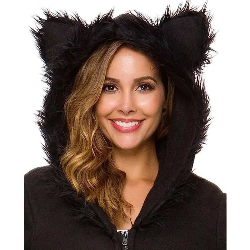 Women's Hooded Bat Costume Jumpsuit - view 2