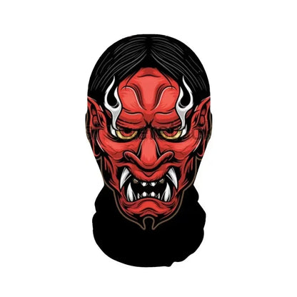 Halloween Skeleton Mask Elastic Mesh Hood Scary Costume Prop Breathable Face Cover Hood - 12