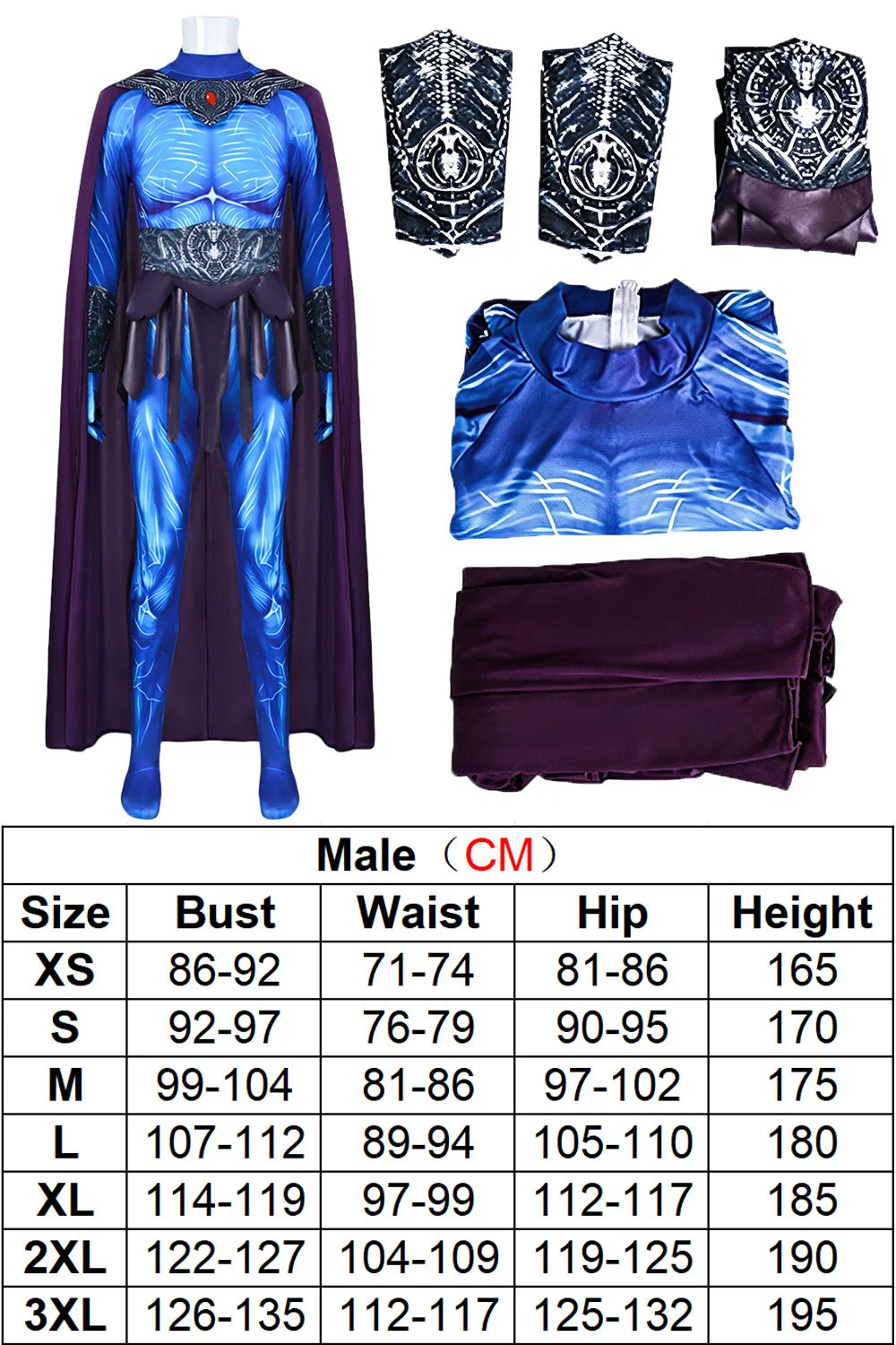 Skeleton King Cloak Movie Universe For Masters Jumpsuit Cape Costume