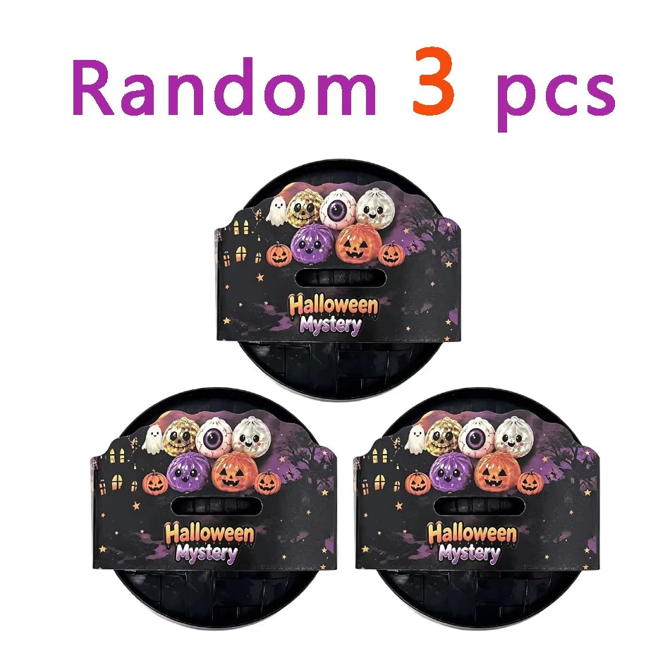 6 Styles Halloween Bun Squishy Toys Glitter Pumpkin Eyeball Cute Face Squeeze - product image 7
