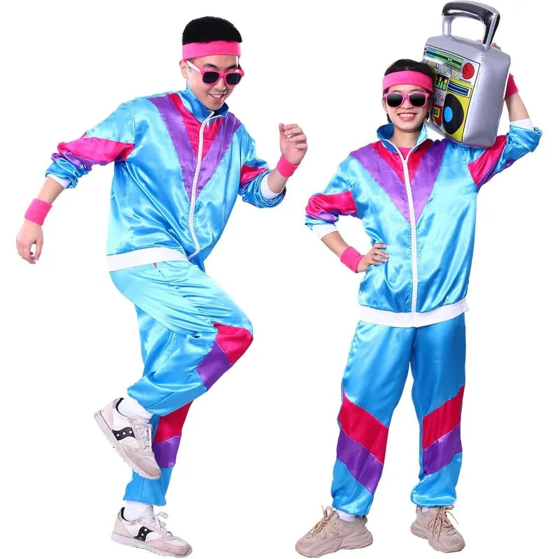 Tracksuit Costumes for Men 90s Hip Hop Shell Suit Costume Mens 80s Retro Tracksuit Jacket Disco Costume - product image 1