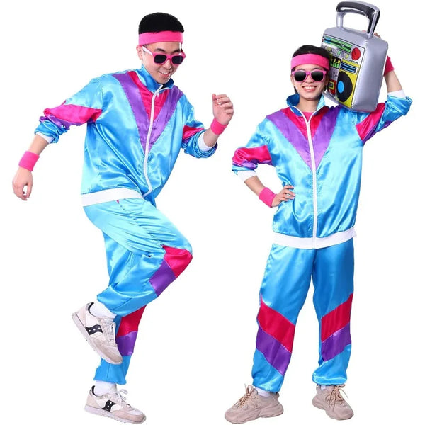 Tracksuit Costumes for Men 90s Hip Hop Shell Suit Costume Mens 80s Retro Tracksuit Jacket Disco Costume - product image 1