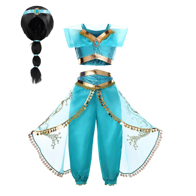 Jasmine-Inspired Princess Costume for Girls | Arabian Dress-Up Set