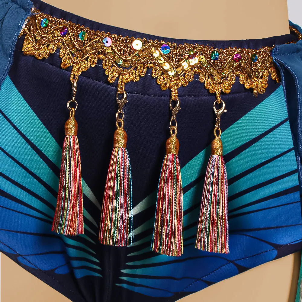 Women's Pop Star Snake Halloween Costume Set – Blue