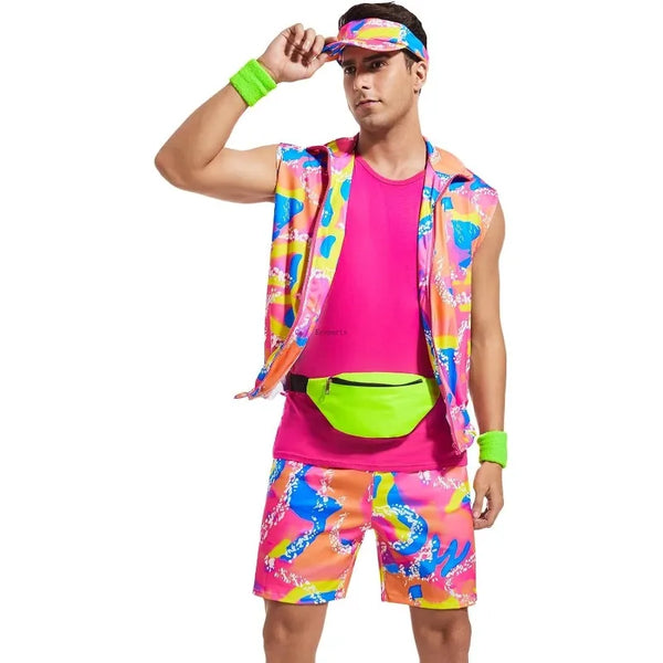 80s Workout Costume for Men Halloween Cosplay 80s 90s Workout Outfit Party Clothing for Adult Mens Include - product image 1