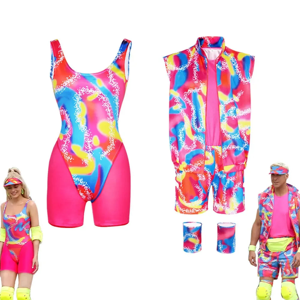 80s Workout Costume for Halloween Cosplay 80s 90s Workout Outfit Party Clothing for Adult Mens Include Hat - product image 2