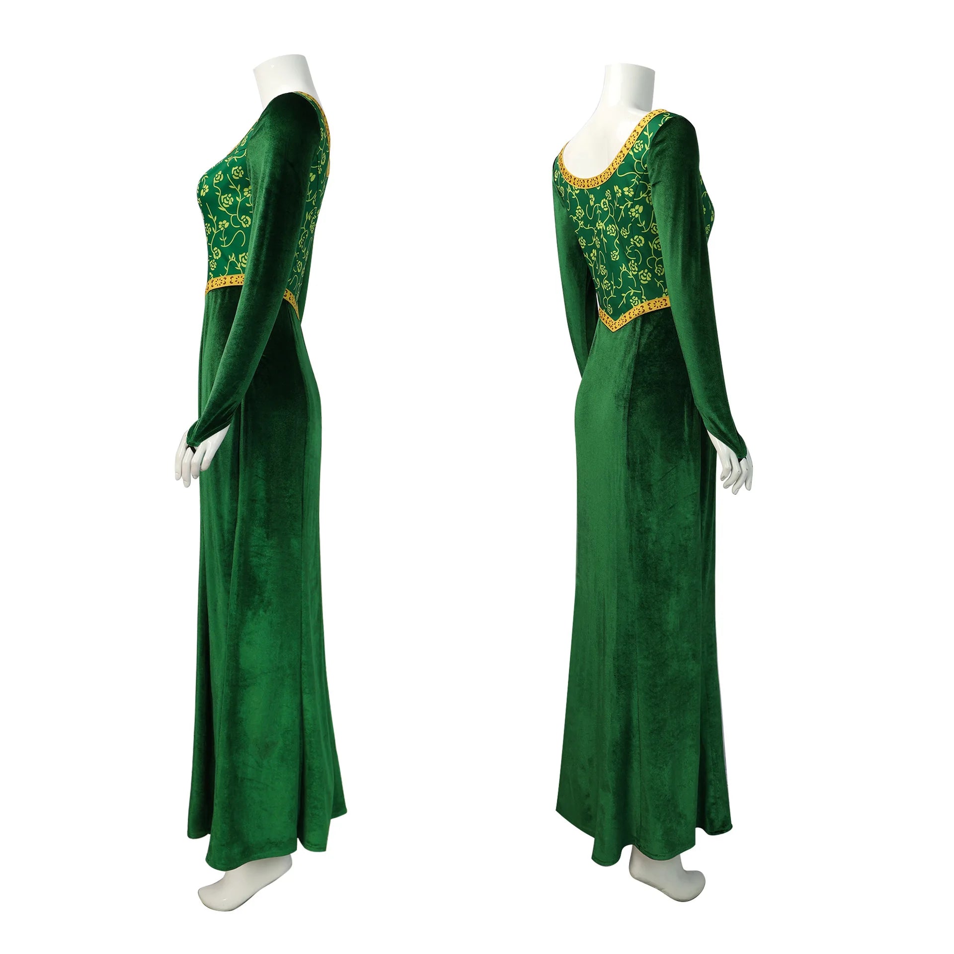 Women's Fiona-Inspired Shrek Costume – Green Dress, Wig & Crown Options