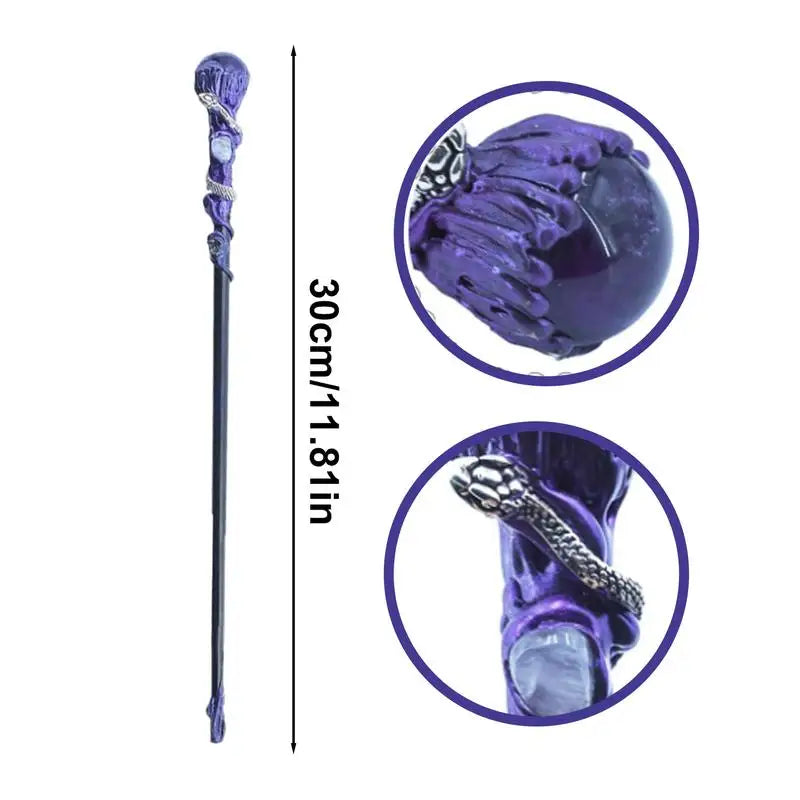 30cm Staff Cosplay Prop Crystal Wand Crystal Cosplay Wizard Wand With Amethyst Crystal Handcrafted Wand For - product image 6