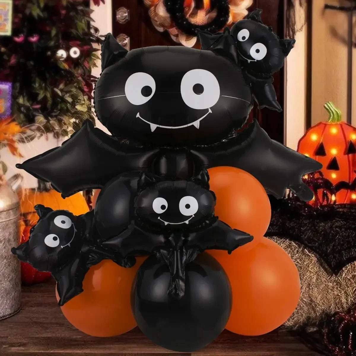 12–13 Piece Black & Orange Happy Halloween Balloon Set