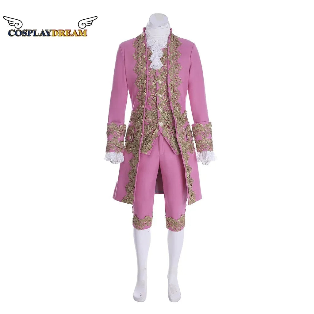 18th Century Victorian Gentleman Elegant Costume Aristocrat Costume Medieval Royal Men - pink / custom made