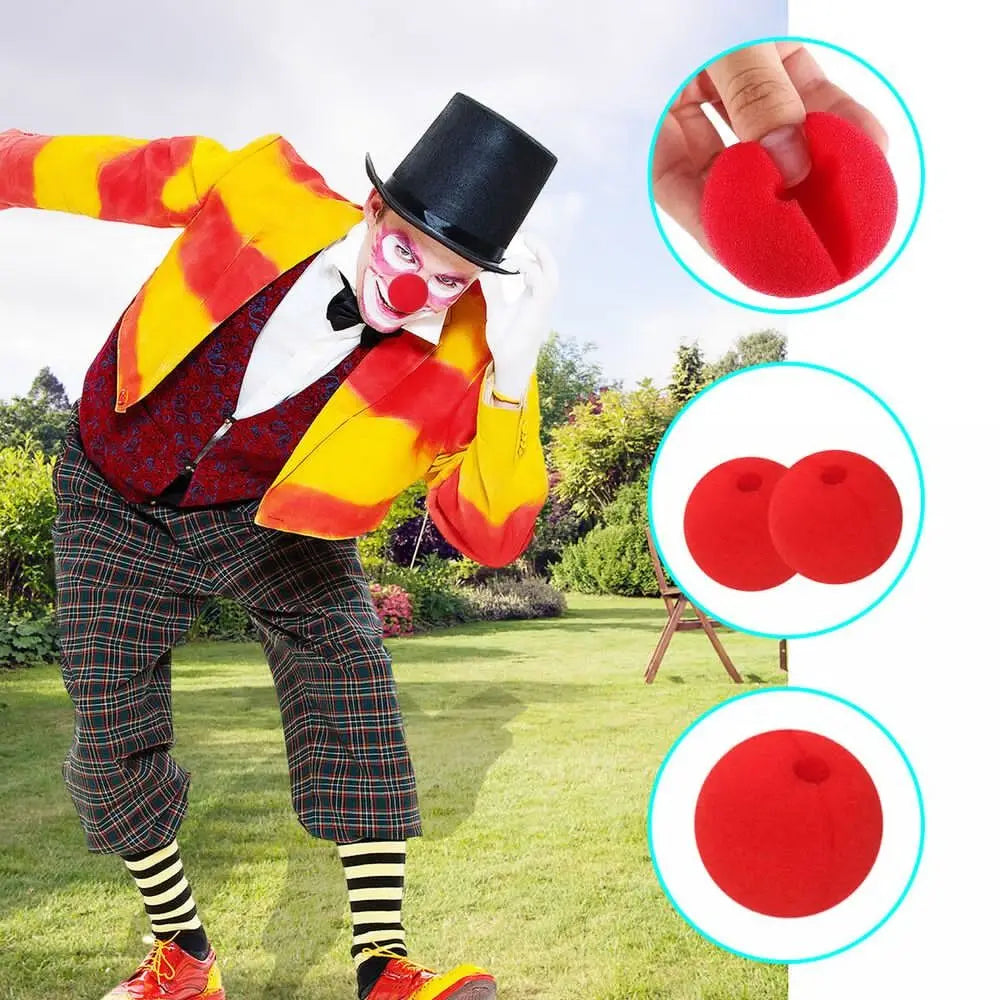 10pc Red Clown Nose Sponge Circus Costume Nose for Halloween Costume Make Up Wedding DIY - View 4