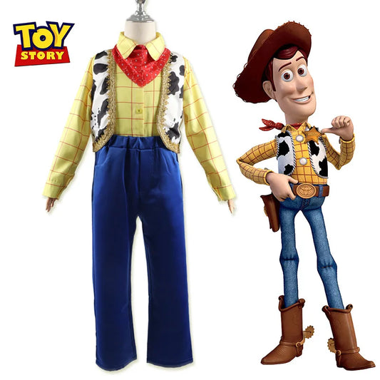 Anime Story Woody Boy Toy Costume Cowboy Halloween for Kids 0-6 Year Performance Costume - Full Set / 100