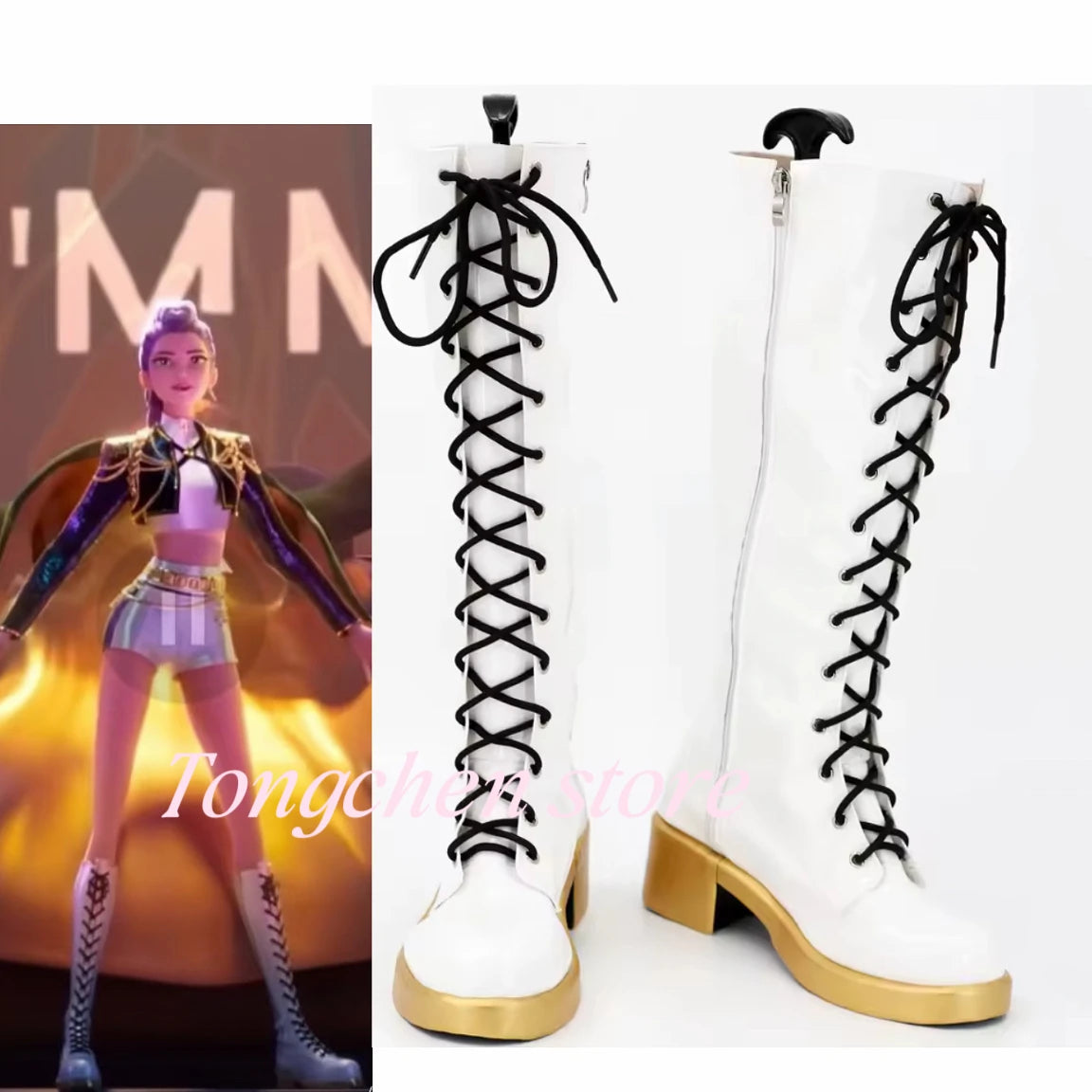 Children Cosplay Performance Costume Shoes K-POP Rumi Group Concert Halloween Mira Zoey Boots Shoes - product image 14