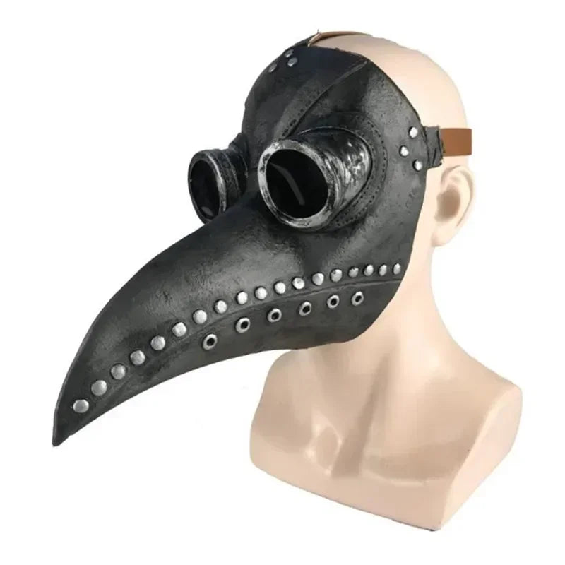 Medieval Plague Doctor Costume for with Pointed Hat Cloak Bird Beak Mask and Hooded