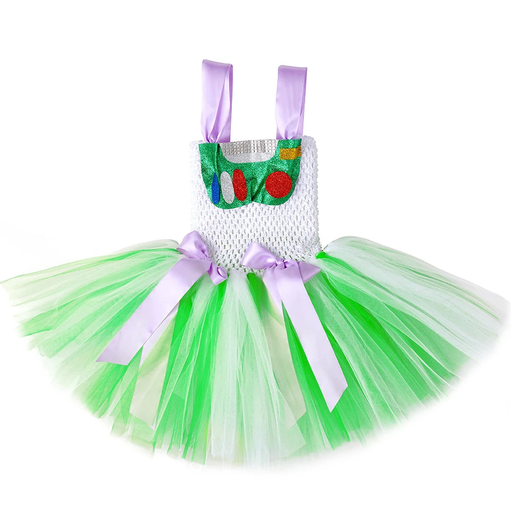 Girls Buzz Lightyear Tutu Halloween Costume Dress
