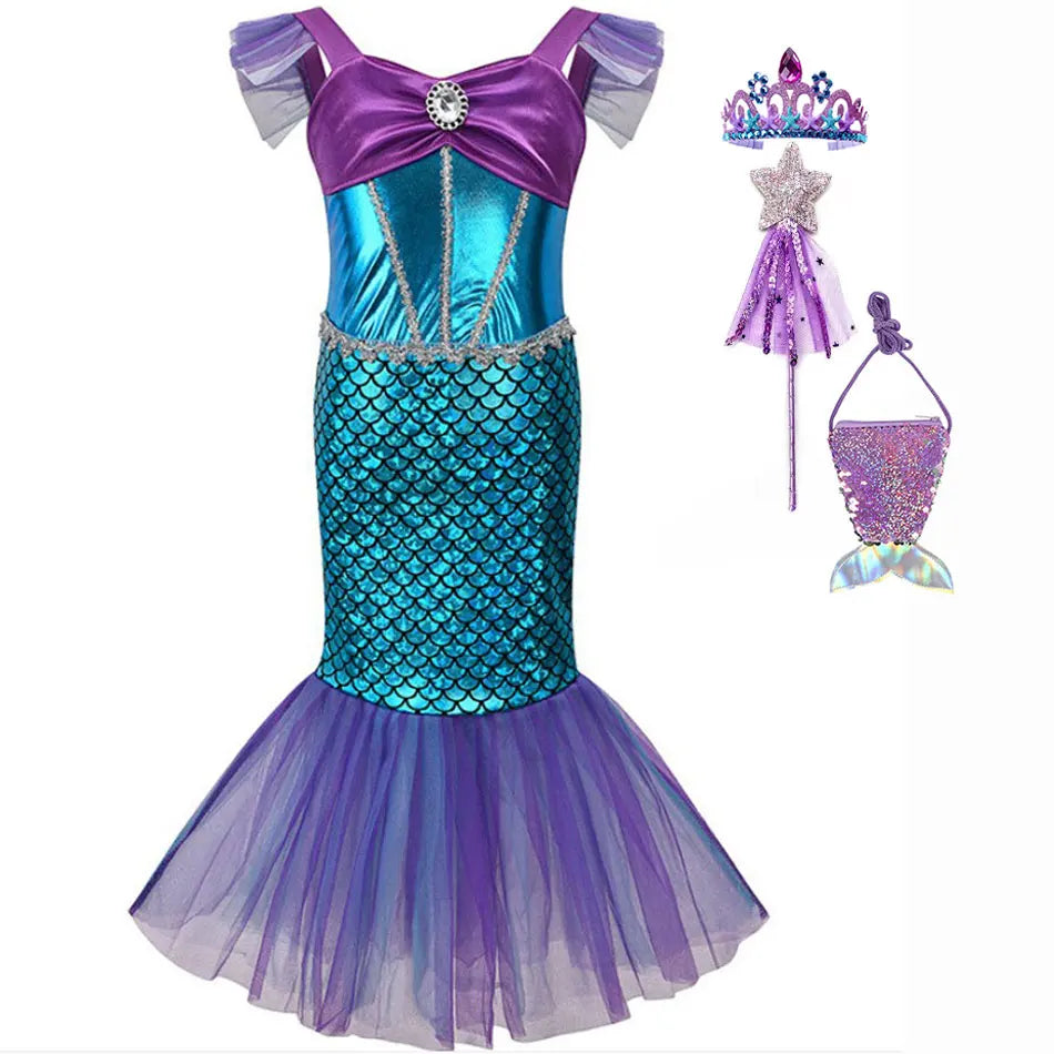 Kids' Princess Sleeveless Mermaid Fairy Tale Funny Costume - alternate view 9